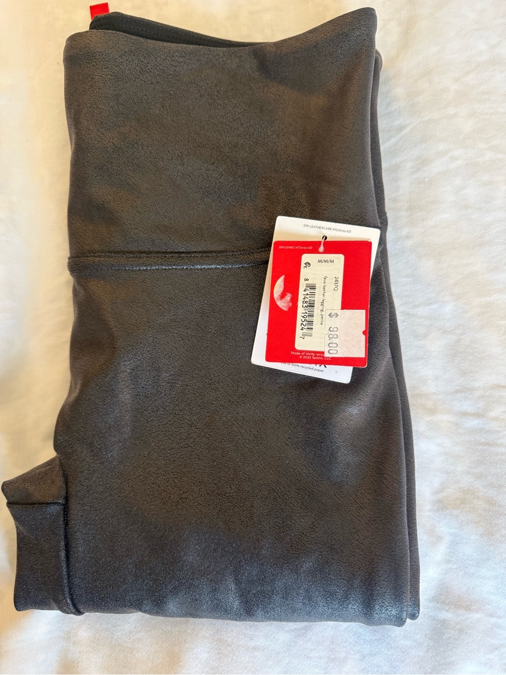 SPANX  faux leather Charcoal Gray Leggings